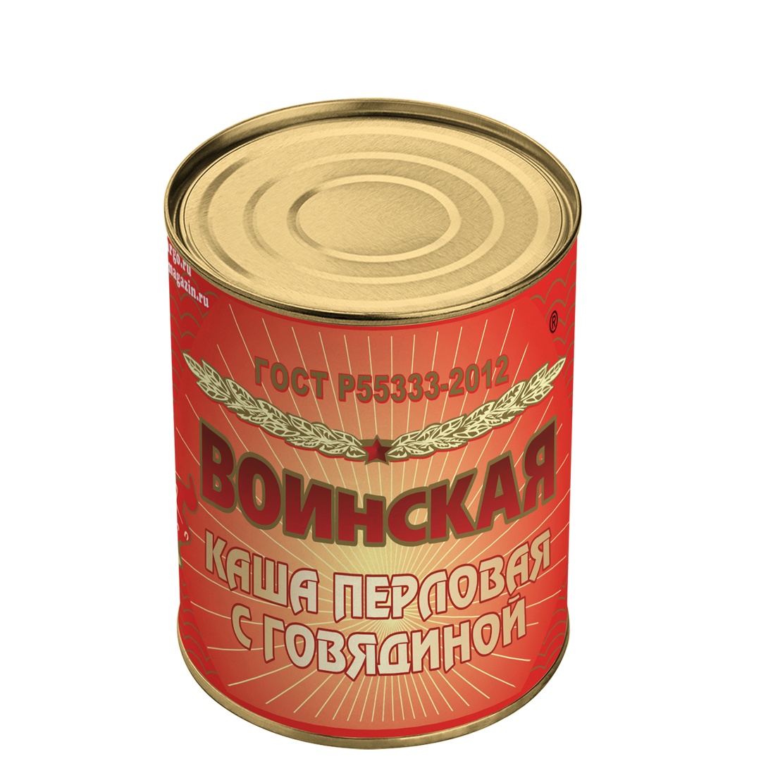 Каша перловая с говядиной Воинская 340г уцененный товар