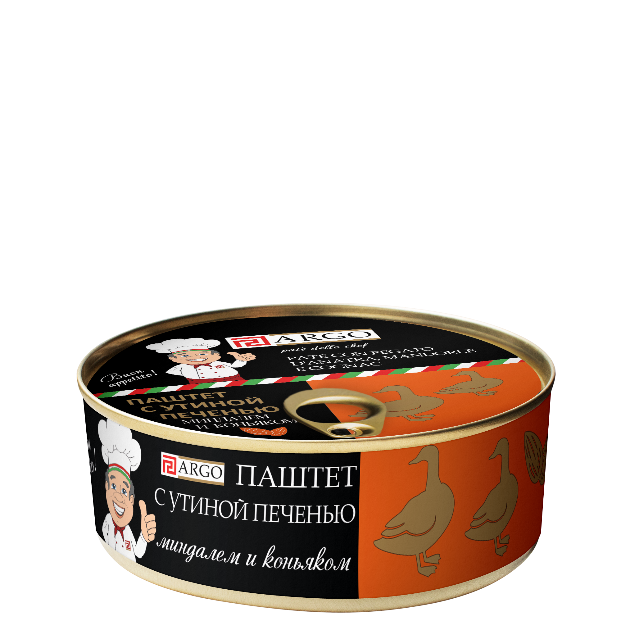 Паштет с утиной печенью миндалем и коньяком Pate’ dello chef 250г